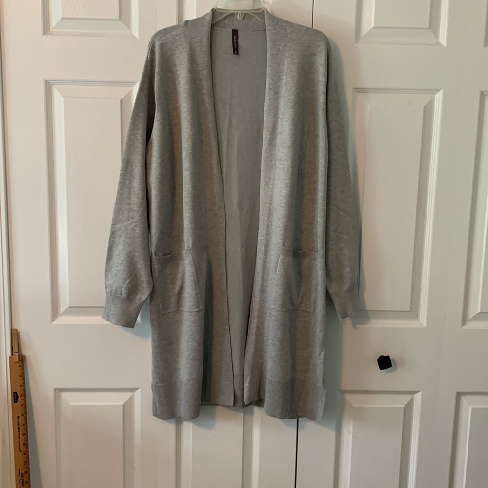 Massini gray cardigan, women’s XL, 36+” long